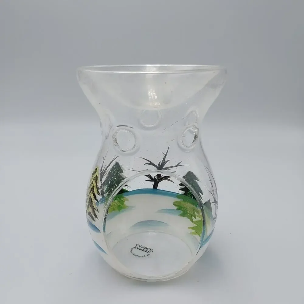 Yankee Candle Winter Glass‎ tart warmer Christmas trees snow